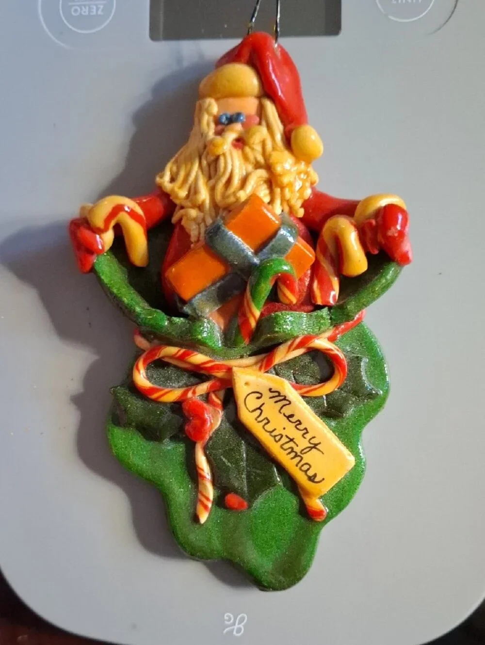 Christmas Santa and Mrs. Claus , Baby, Clown Group Of Vintage Homemade Ornaments